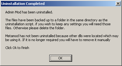 multiple admin uninstall options